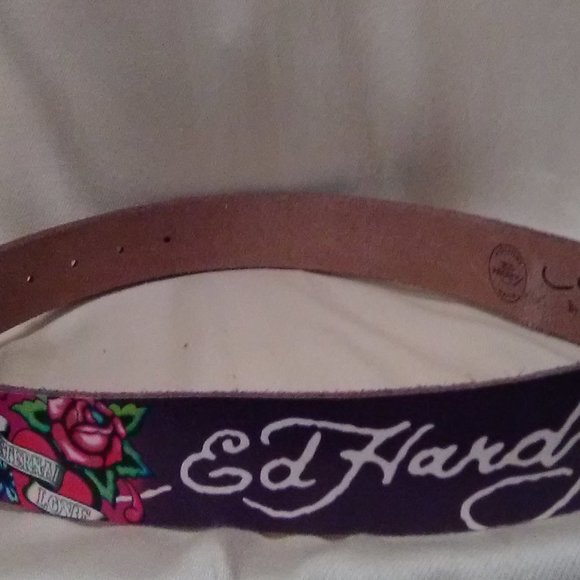 Ed Hardy Eternal Love Leather Belt Size Small - Picture 9 of 11